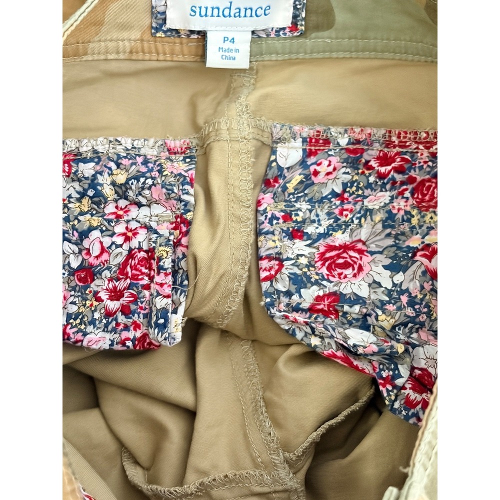 Sundance Botanic Cargo Jogger Pants Womens Petite 4 Crop Zip Hem Casual Utility - Picture 15 of 16